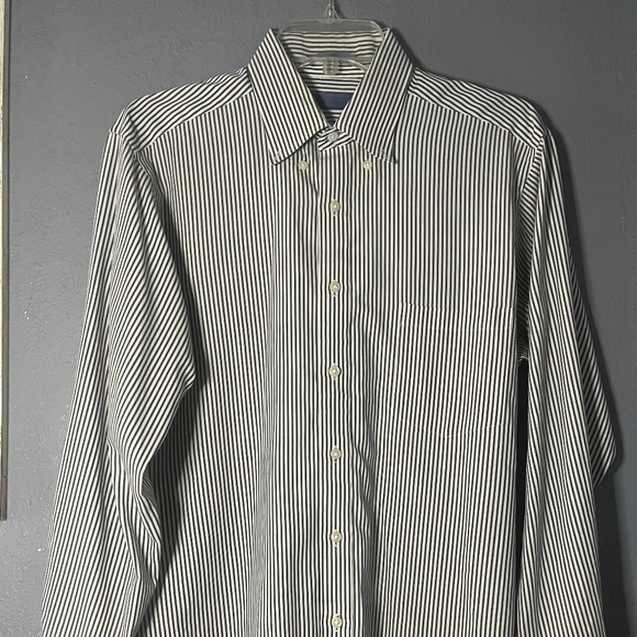 Geoffrey Beene Button Down Dress Shirt Men’s 16/32-33 Pinpoint Oxford L/S Blue - Picture 1 of 7
